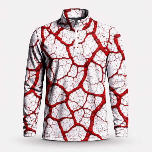 White Red Root Men Quarter-zip Pullover