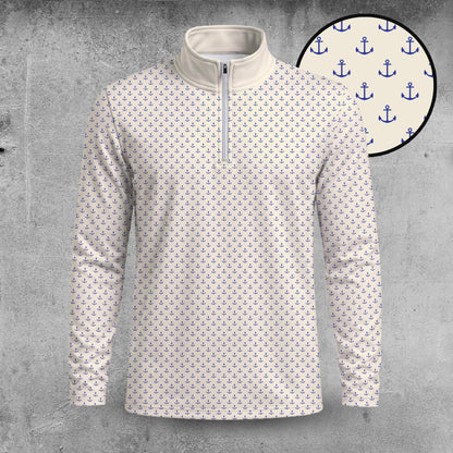 Blue Vanilla Anchor Men Quarter-zip Pullover