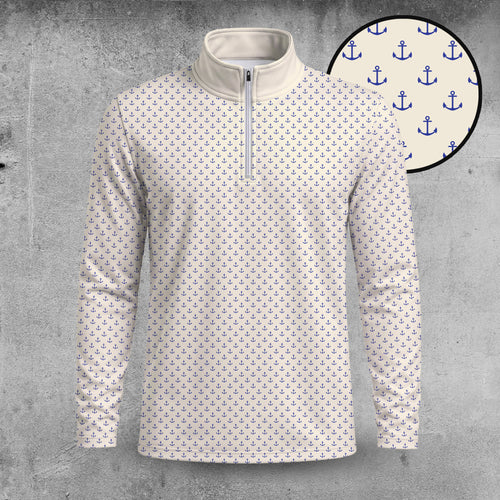 Blue Vanilla Anchor Men Quarter-zip Pullover