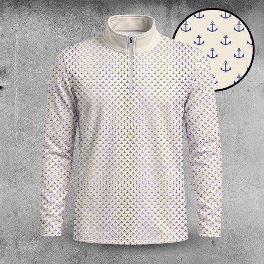 Blue Vanilla Anchor Men Quarter-zip Pullover