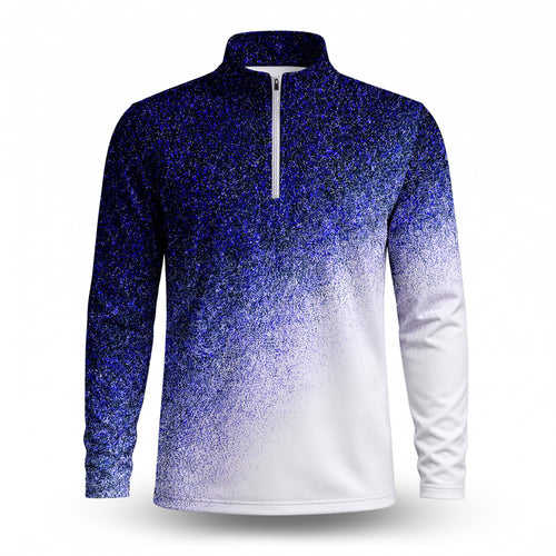 Rough Fade Loud Black Blue Men Quarter-zip Pullover