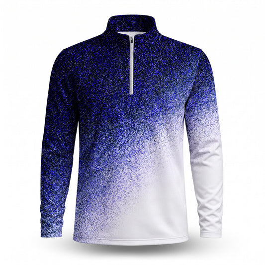 Rough Fade Loud Black Blue Men Quarter-zip Pullover