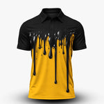 Yellow And Black Paint Runs Men Polo Shirt