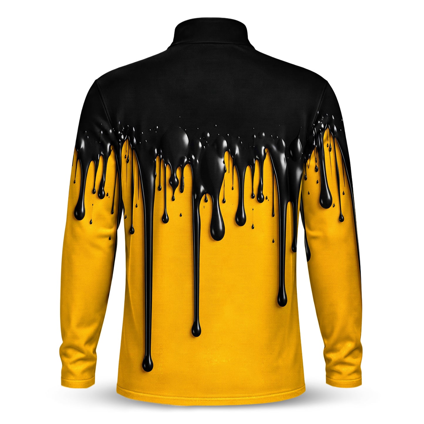 Yellow And Black Paint Runs Men Quarter-zip Pullover