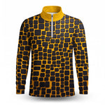 Yellow Black Cude Men Quarter-zip Pullover