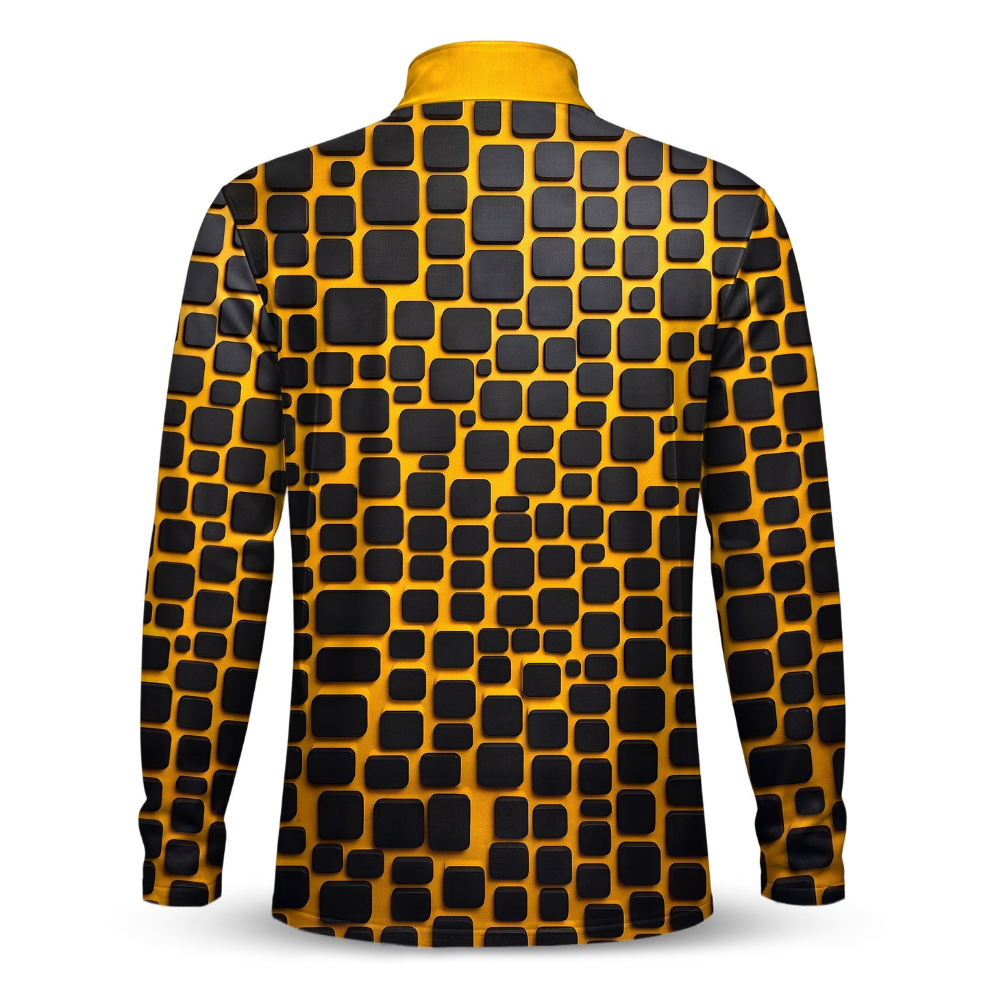 Yellow Black Cude Men Quarter-zip Pullover