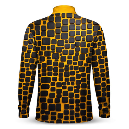 Yellow Black Cude Men Quarter-zip Pullover