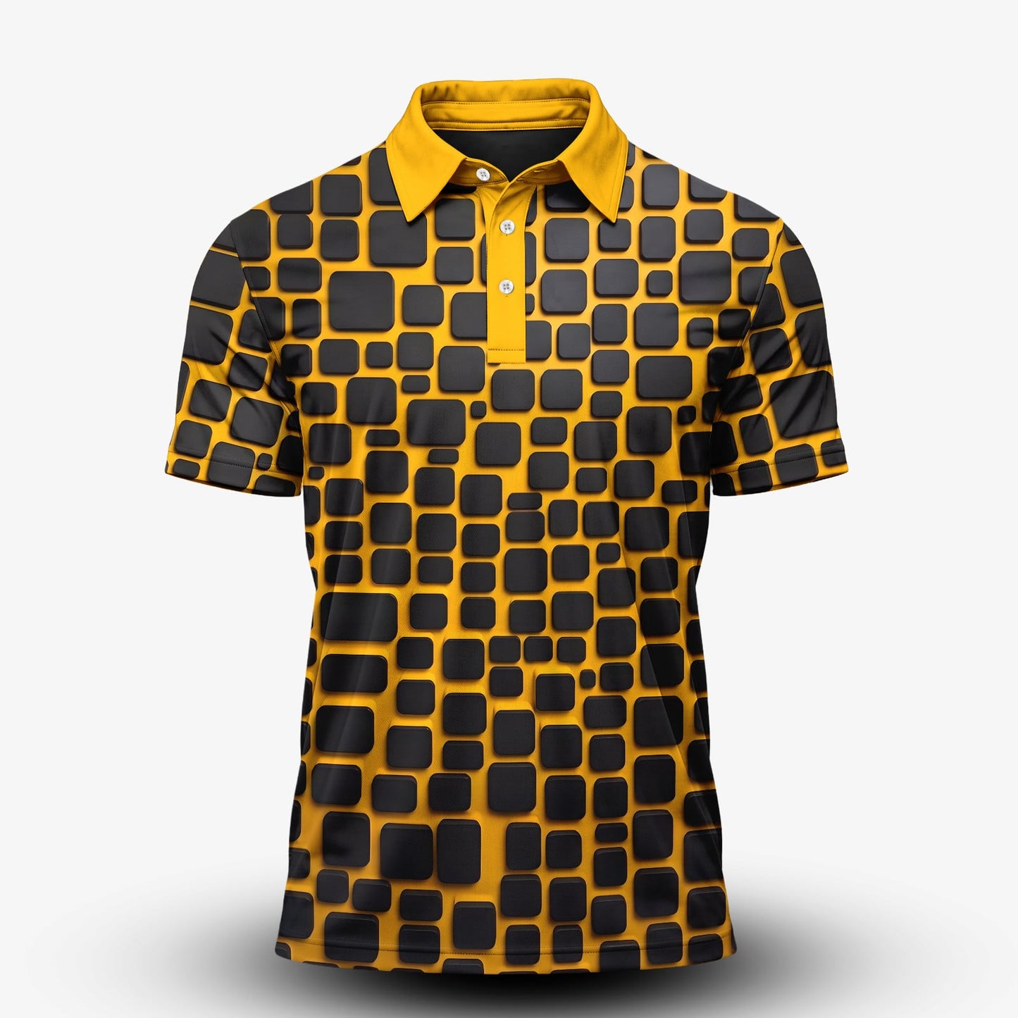 Yellow Black Cude Men Polo Shirt
