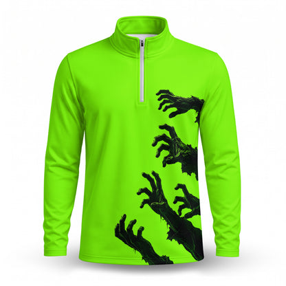Halloween Zoombie Hands Men Quarter-zip Pullover