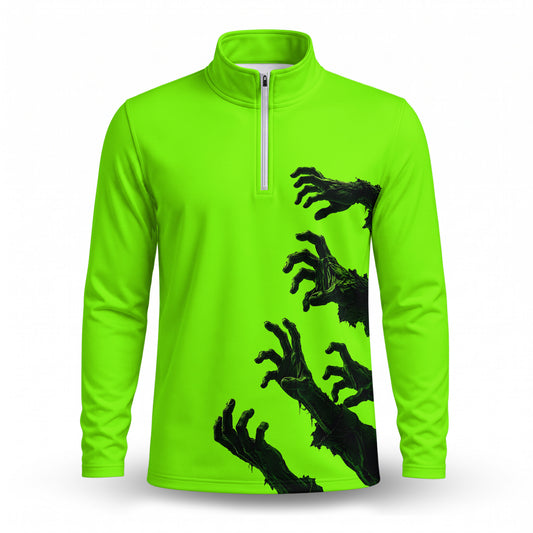 Halloween Zoombie Hands Men Quarter-zip Pullover