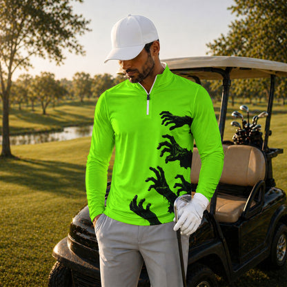 Halloween Zoombie Hands Men Quarter-zip Pullover