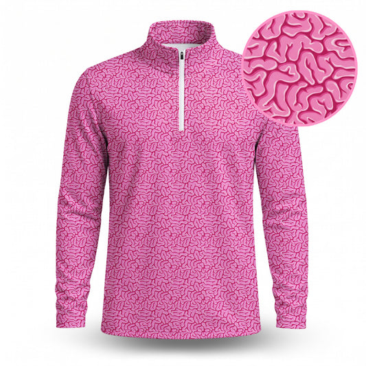 Brain Pattern Men Quarter-zip Pullover