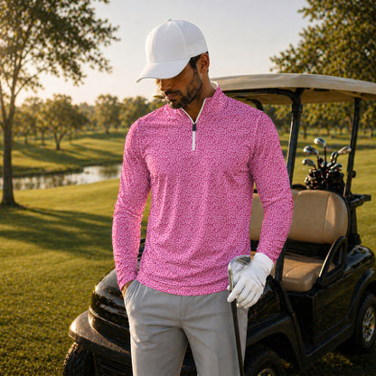 Brain Pattern Men Quarter-zip Pullover