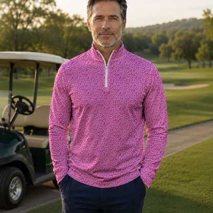 Brain Pattern Men Quarter-zip Pullover