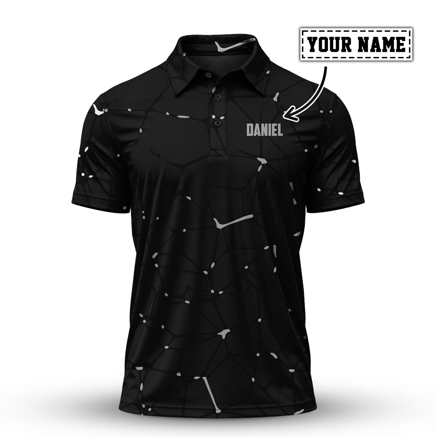 Dark Gey Net Men Polo Shirt