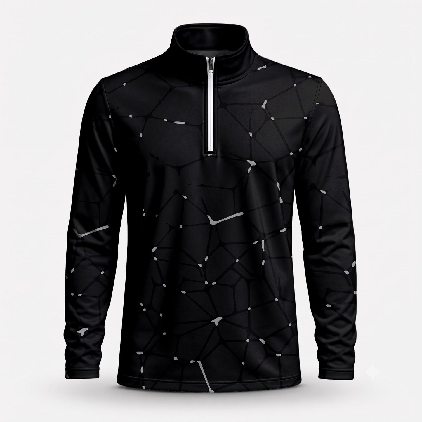 Dark Gey Net Men Quarter-zip Pullover