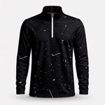 Dark Gey Net Men Quarter-zip Pullover