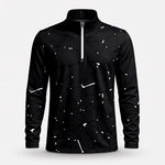 Dark White Net Men Quarter-zip Pullover