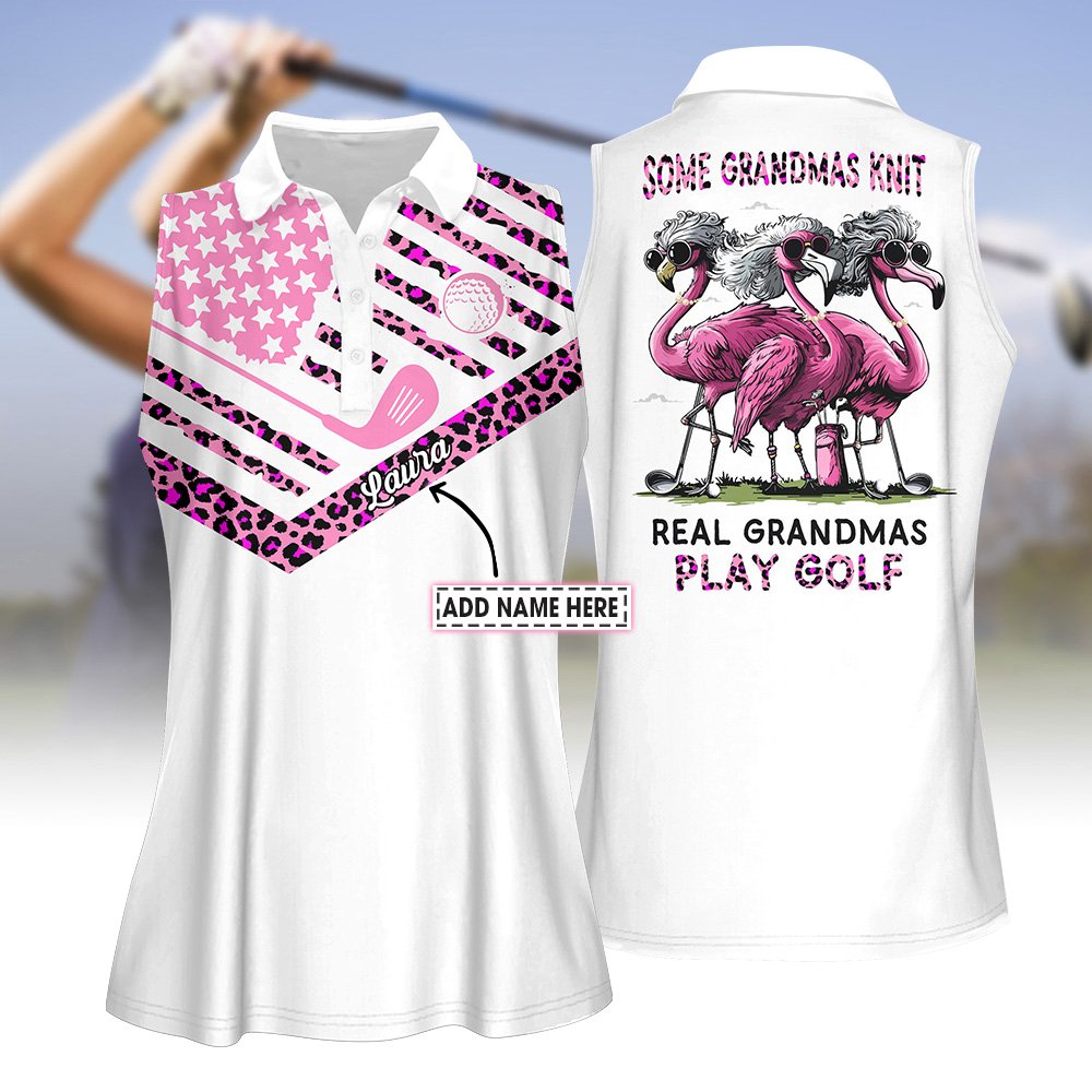 Some Grandmas Knit Real Grandmas Play Golf Women Polo Shirt LVH160901