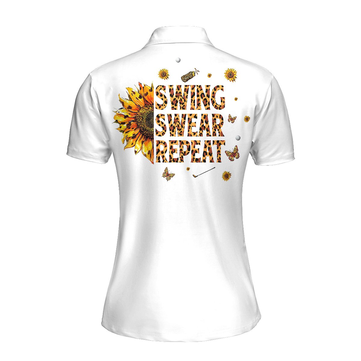 Leopard Sunflower Swing Swear Repeat Women Polo Shirt LVH200901