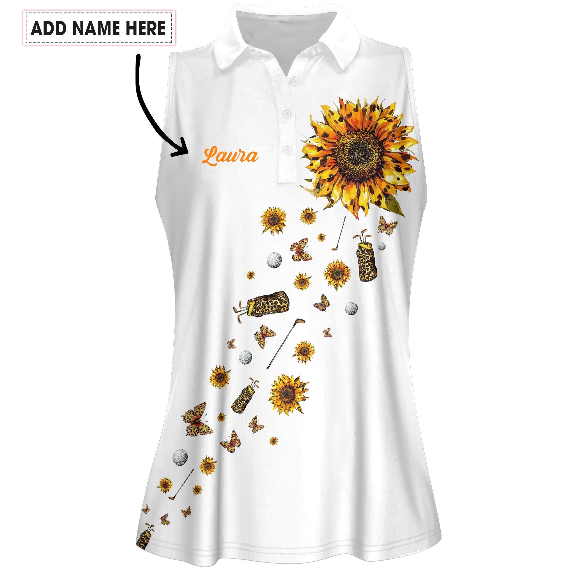 Leopard Sunflower Swing Swear Repeat Women Polo Shirt LVH200901