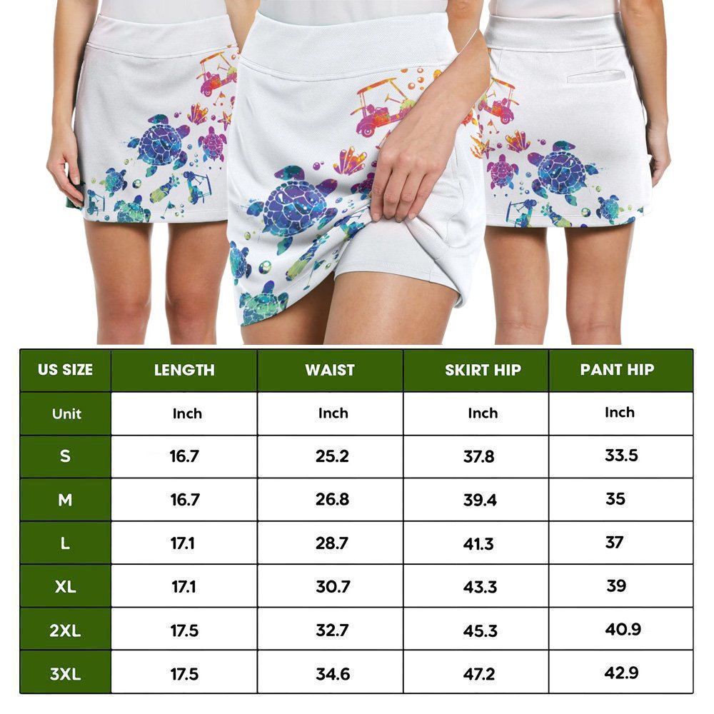 I'm Not Swearing I'm Using My Golf Words Water Color Turtle Bundle Skort KVH250901