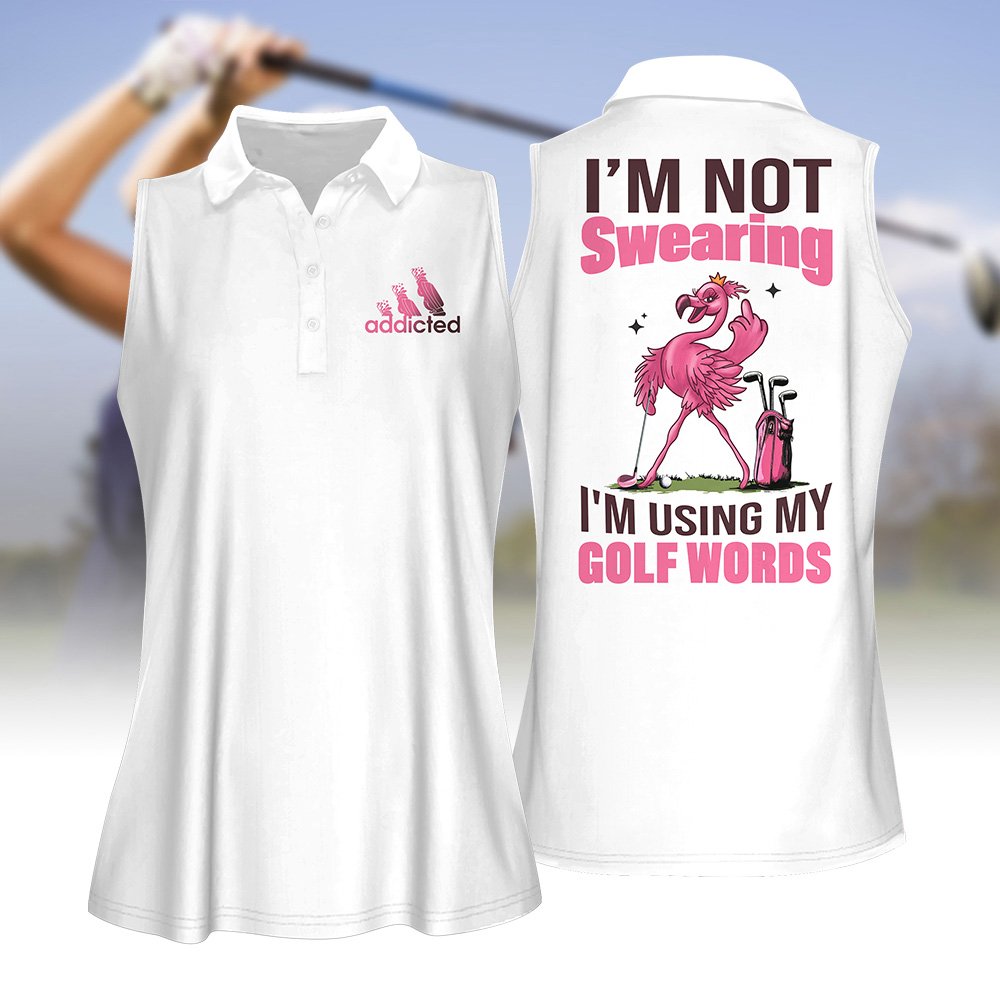 Flamingo I'm Not Swearing, I'm Using My Golf Words Women Polo Shirt LVH190901