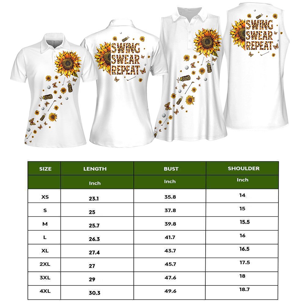 Leopard Sunflower Swing Swear Repeat Women Polo Shirt LVH200901