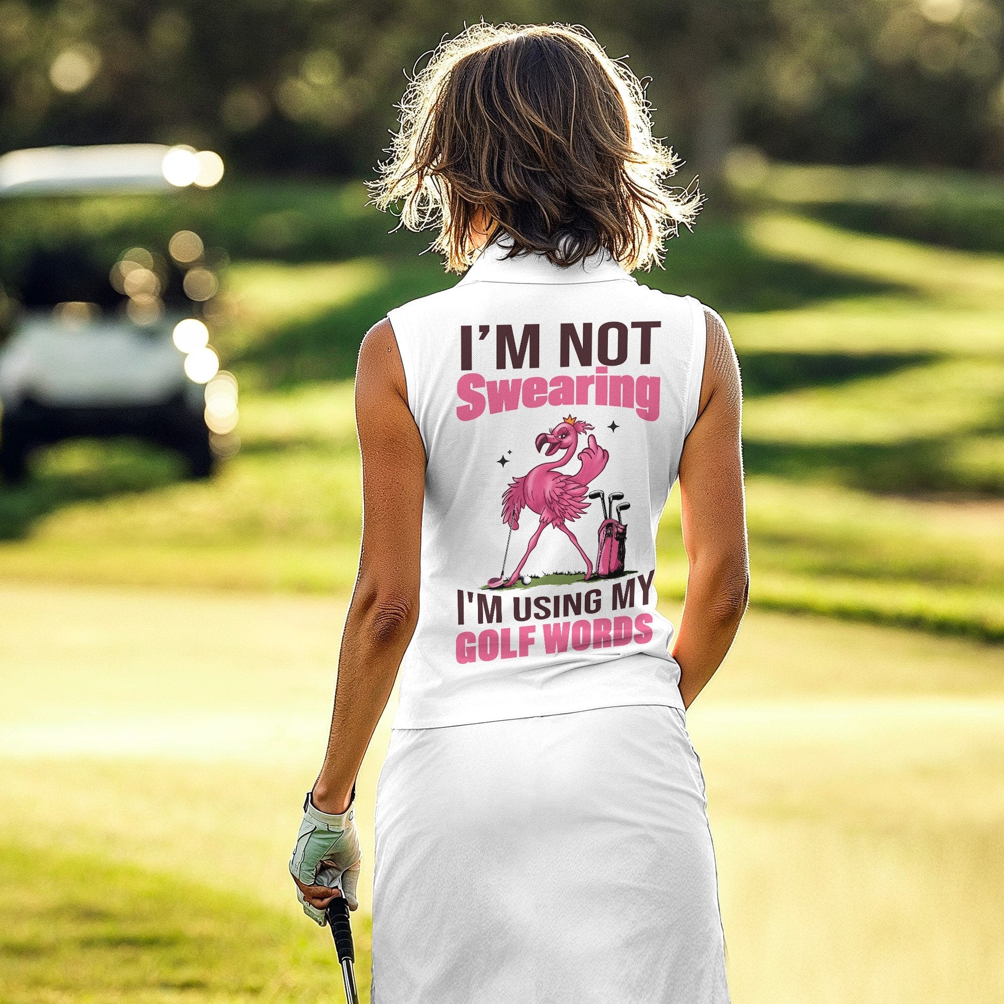 Flamingo I'm Not Swearing, I'm Using My Golf Words Women Polo Shirt LVH190901