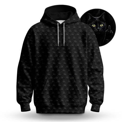 Black Cat Pattern Men Hoodie