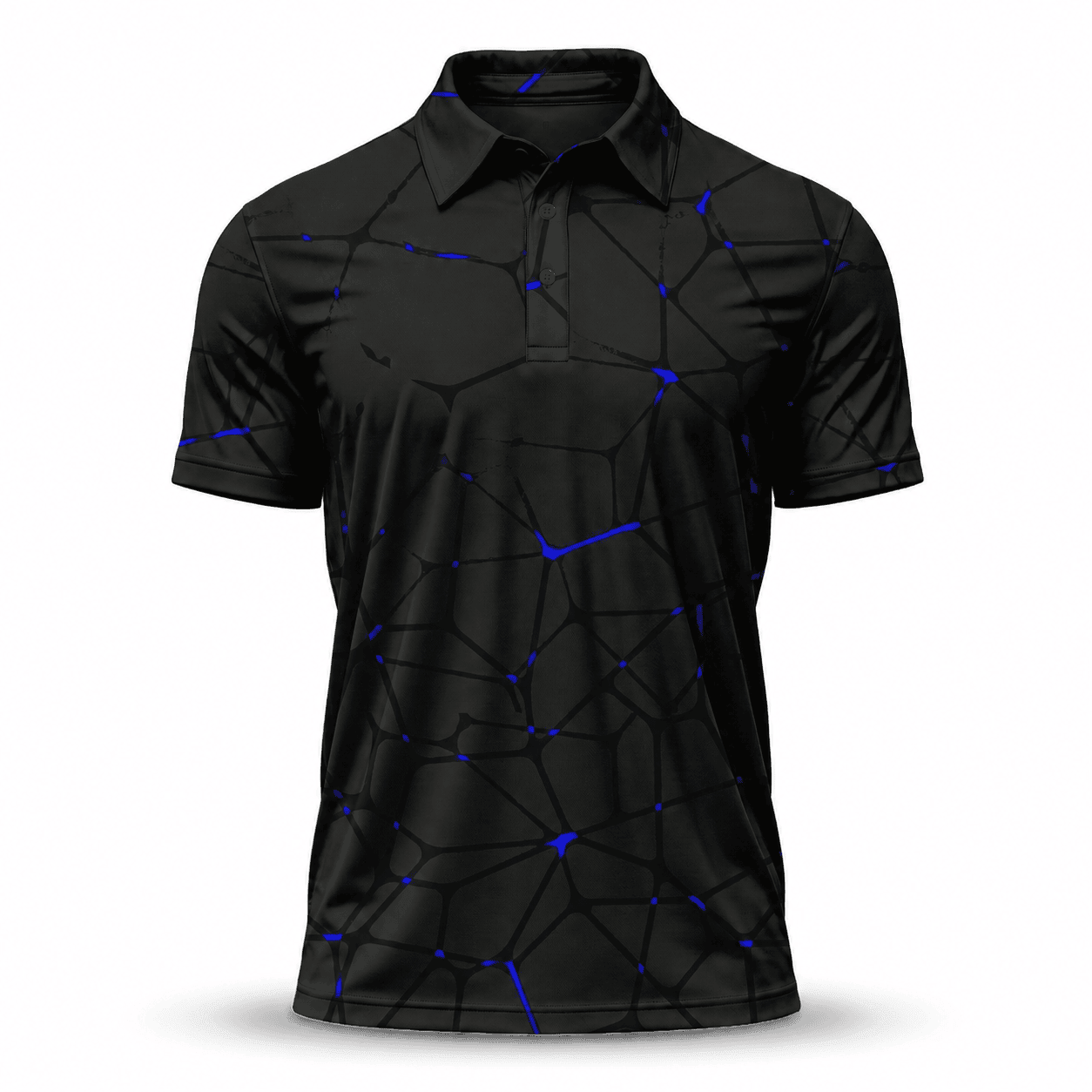 Dark Blue Net Men Polo Shirt