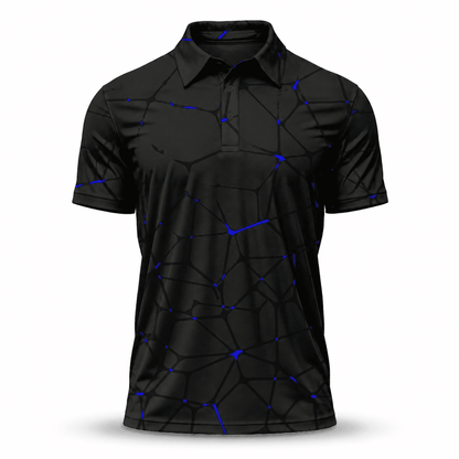 Dark Blue Net Men Polo Shirt