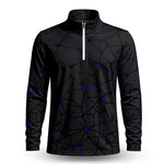 Dark Blue Net Men Quarter-zip Pullover