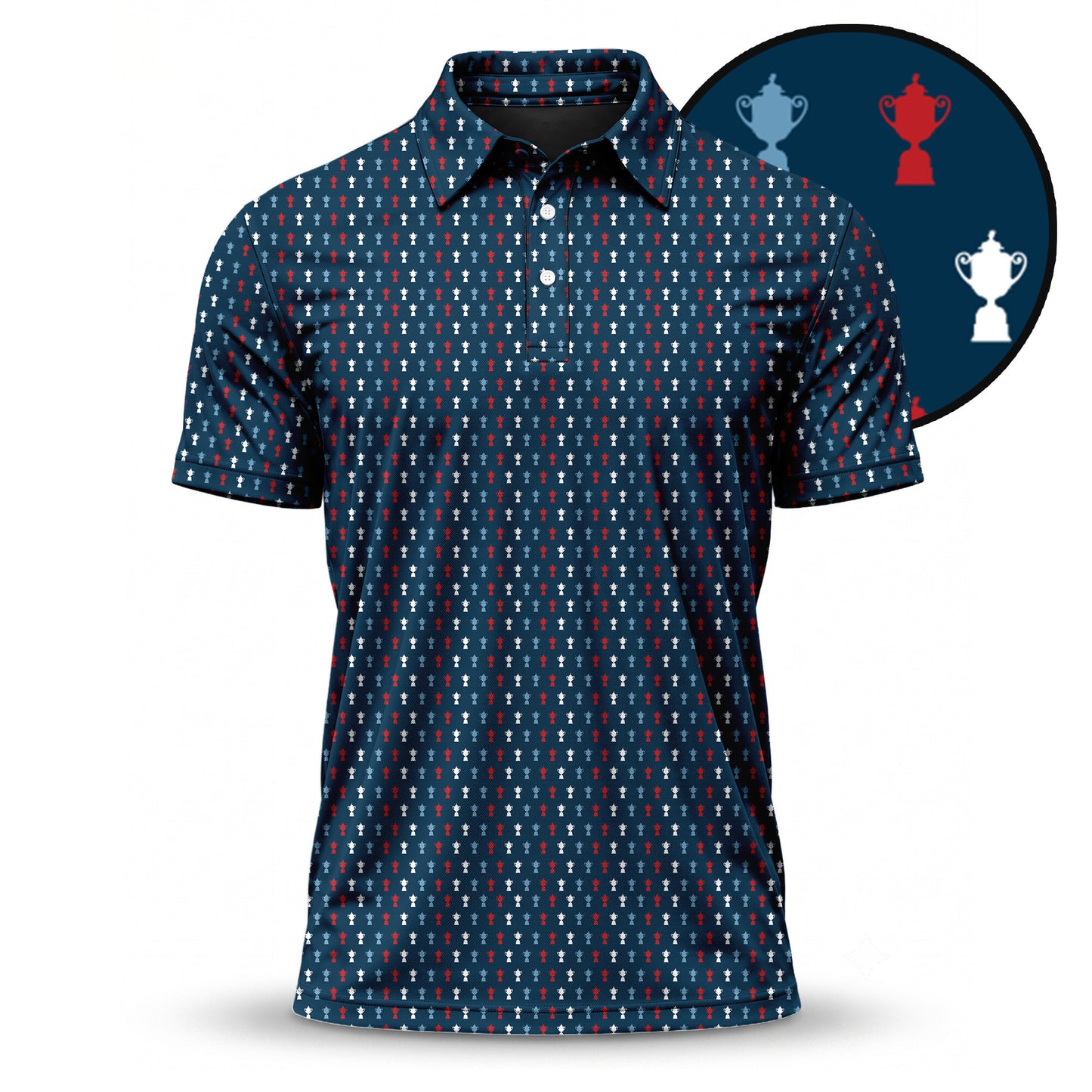 2027 Trophy Red Blue White Men Polo Shirt