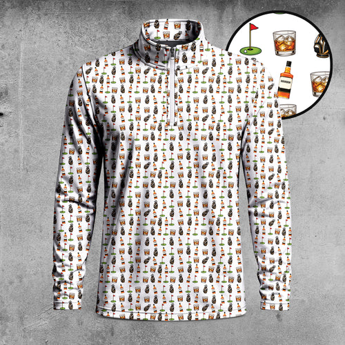 Bourbon Pattern Men Quarter-zip Pullover