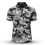 Grey Camo Paint 2027 Men Polo Shirt