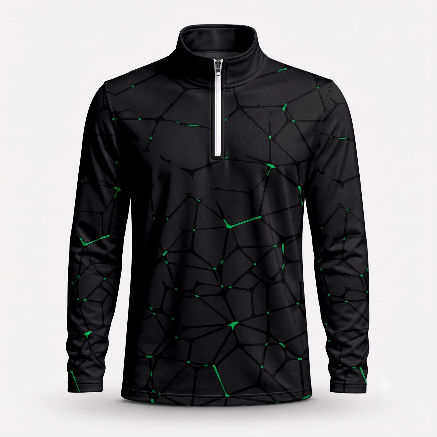 Dark Green Net The Masters Men Quarter-zip Pullover