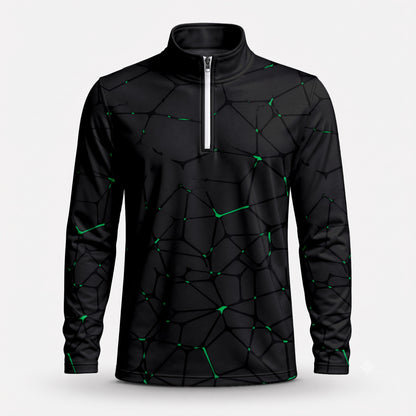 Dark Green Net The Masters Men Quarter-zip Pullover