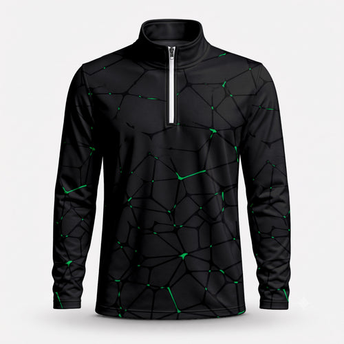 Dark Green Net The Masters Men Quarter-zip Pullover