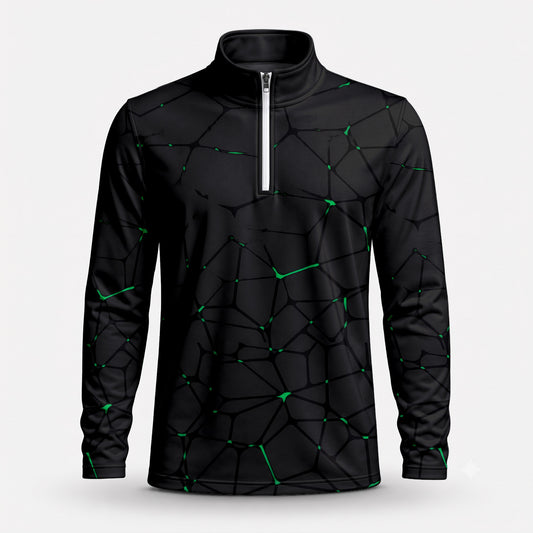 Dark Green Net The Masters Men Quarter-zip Pullover