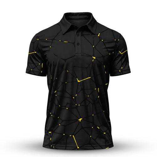 Dark Yellow Net The Open Men Polo Shirt