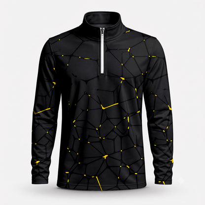 Dark Yellow Net The Open Men Quarter-zip Pullover
