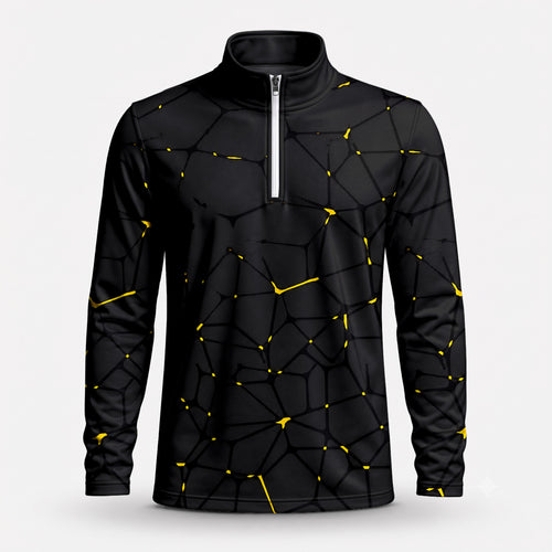 Dark Yellow Net The Open Men Quarter-zip Pullover