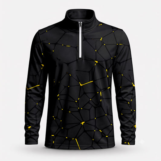 Dark Yellow Net The Open Men Quarter-zip Pullover