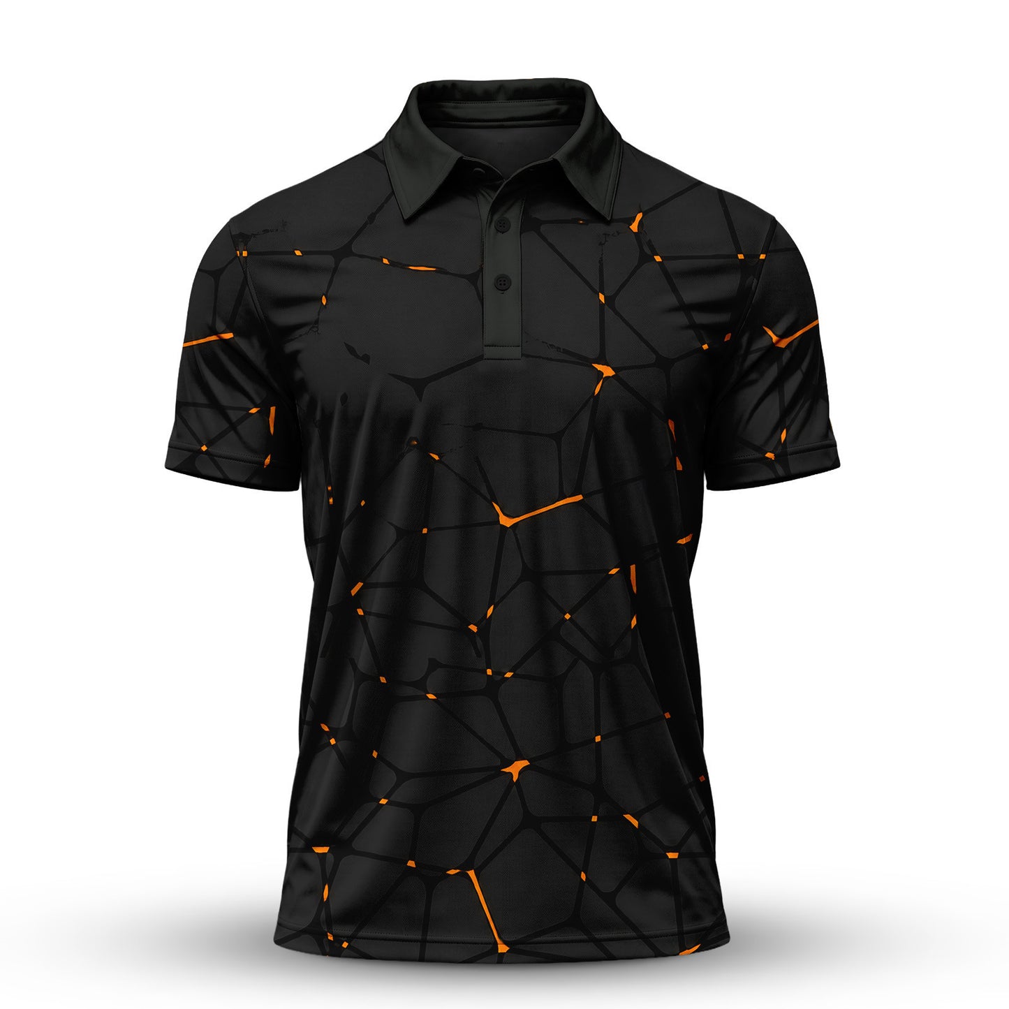 Dark Orange Net The Open Men Polo Shirt