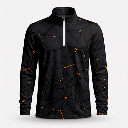 Dark Orange Net The Open Men Quarter-zip Pullover