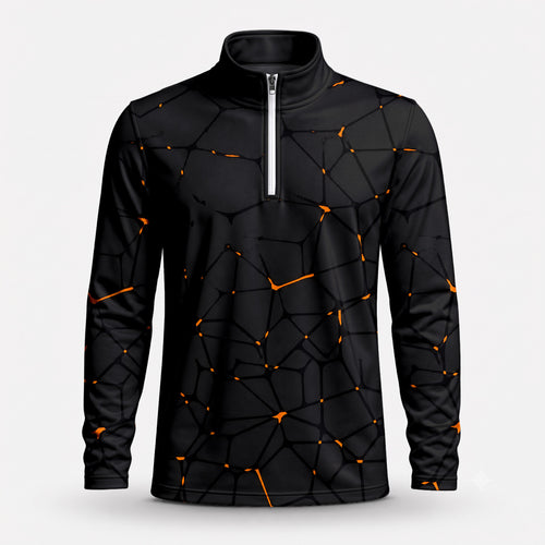 Dark Orange Net The Open Men Quarter-zip Pullover