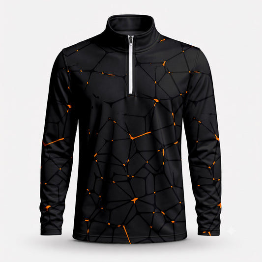Dark Orange Net The Open Men Quarter-zip Pullover