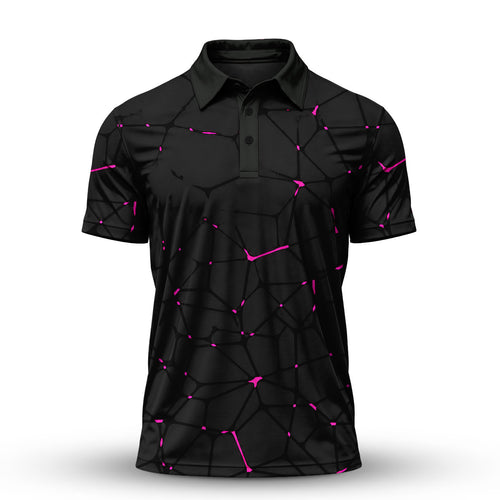 Dark Pink Net The Open Men Polo Shirt