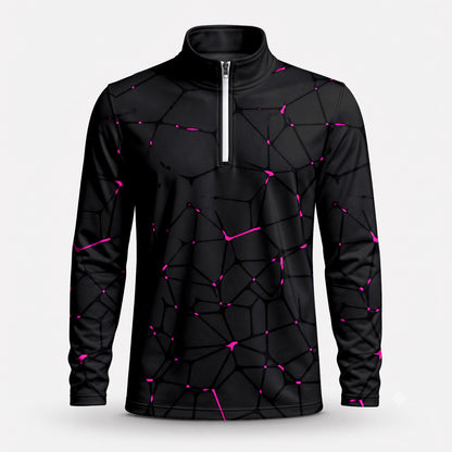 Dark Pink Net The Open Men Quarter-zip Pullover